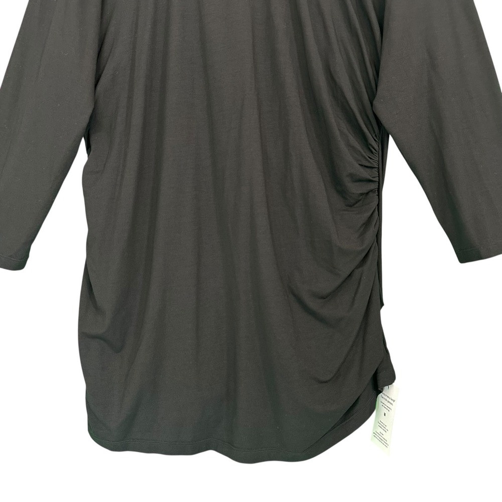 MM.LaFleur Fey Top Black Stretch Ruched Wrap Blouse +3 Plus Size Career NWT - Picture 12 of 12